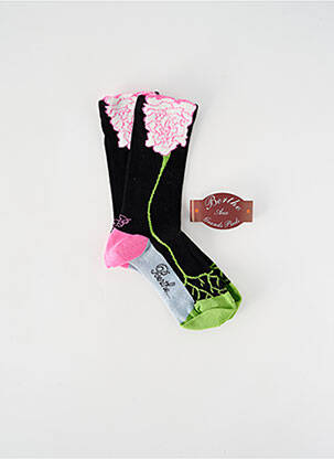 Chaussettes imprimé fantaisie noir BERTHE AUX GRANDS PIEDS fille