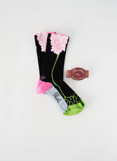 Chaussettes imprimé fantaisie noir BERTHE AUX GRANDS PIEDS fille