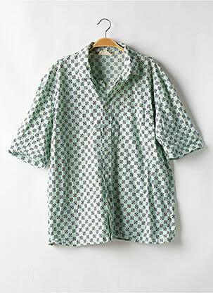 Chemise manches courtes imprimé fantaisie vert AMERICAN VINTAGE homme