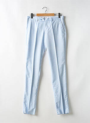 Pantalon chino taille à pinces taille haute bleu CAMILLIANO femme