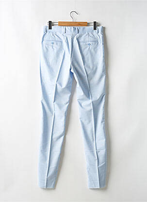 Pantalon chino fermeture zippée sous rabat avec crochet taille haute bleu CAMILLIANO femme