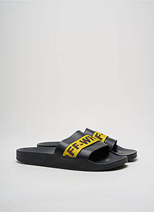 Mules/sabots tissage satiné bout ouvert jaune OFF WHITE homme