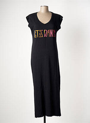 Robe longue manches courtes manches courtes noir NINE TEES femme
