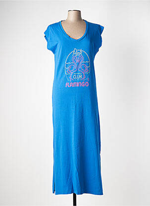 Robe longue manches courtes manches courtes bleu NINE TEES femme