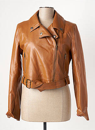 Veste simili cuir poches marron TWINSET femme