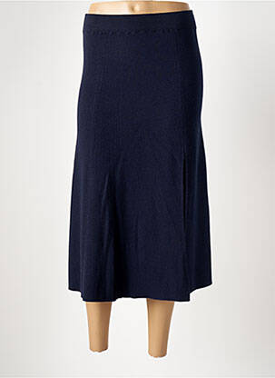 Jupe mi-longue coupe droite bleu NOTSHY femme