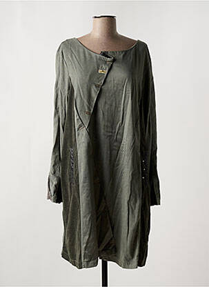 Robe mi-longue manches longues manches longues vert ELISA CAVALETTI femme