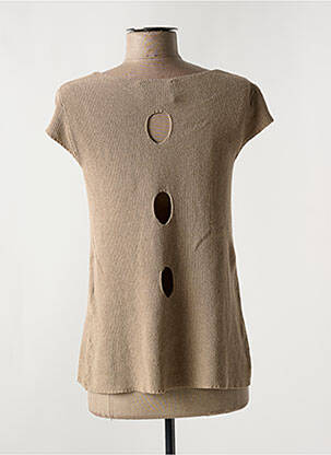 T-shirt coupe cintrée manches courtes marron ELISA CAVALETTI femme
