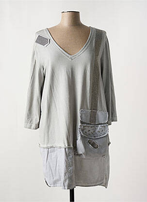 Tunique manches longues col v gris ELISA CAVALETTI femme