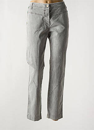 Pantalon droit tissage popeline taille normale gris ELISA CAVALETTI femme
