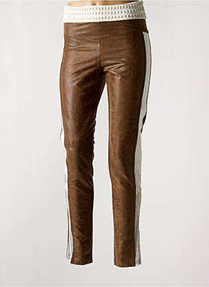 Legging tissage simili-cuir taille normale marron ELISA CAVALETTI femme