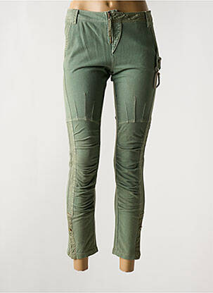 Pantalon 7/8 stretch taille normale vert ELISA CAVALETTI femme