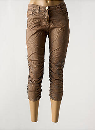Pantacourt stretch taille normale marron ELISA CAVALETTI femme