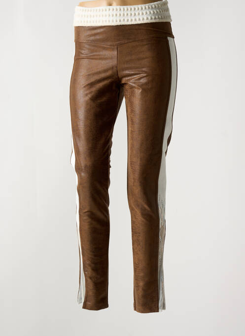 Legging tissage simili-cuir taille normale marron ELISA CAVALETTI femme