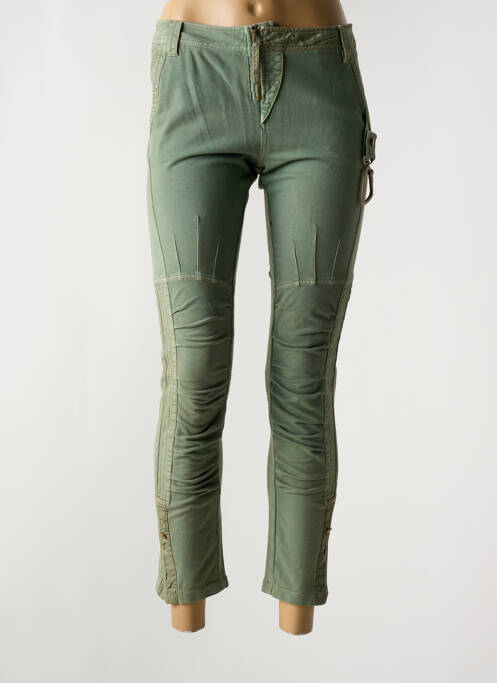 Pantalon 7/8 stretch taille normale vert ELISA CAVALETTI femme
