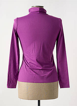 Pull col roulé coupe cintrée manches longues violet LE BOURGET femme