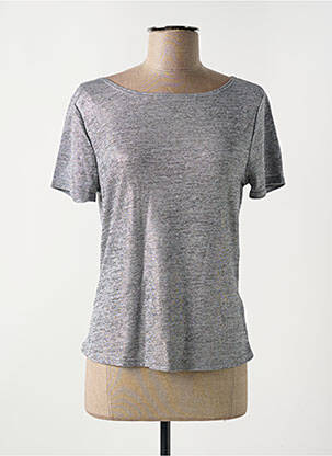 T-shirt stretch manches courtes gris LE BOURGET femme