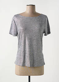 T-shirt stretch manches courtes gris LE BOURGET femme