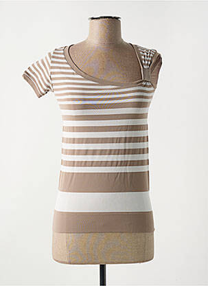 T-shirt stretch manches courtes blanc LE BOURGET femme