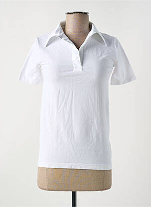 Polo coupe droite manches courtes blanc LE BOURGET femme