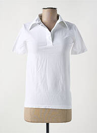 Polo coupe droite manches courtes blanc LE BOURGET femme