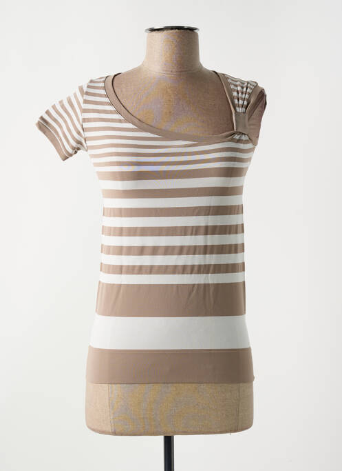 T-shirt stretch manches courtes blanc LE BOURGET femme