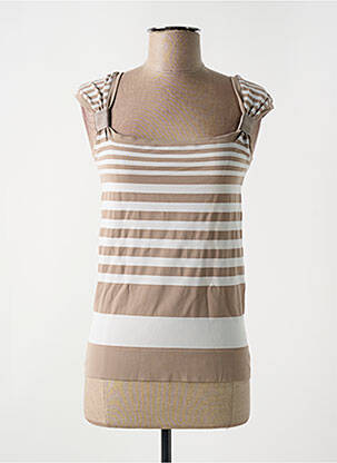 Débardeur stretch sans manche marron LE BOURGET femme