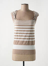 Débardeur stretch sans manche marron LE BOURGET femme