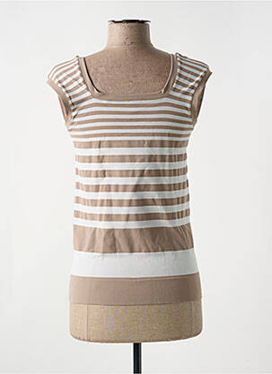 Débardeur stretch sans manche marron LE BOURGET femme