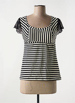 T-shirt stretch manches courtes noir LE BOURGET femme