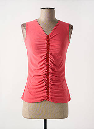 Top stretch sans manche rouge LE BOURGET femme