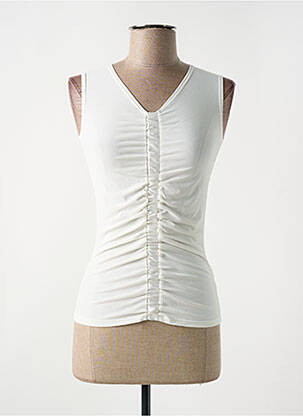 Top stretch sans manche blanc LE BOURGET femme