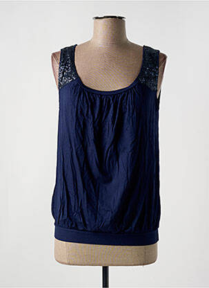 Top stretch sans manche bleu LE BOURGET femme