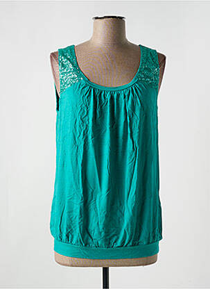 Top stretch sans manche bleu clair LE BOURGET femme
