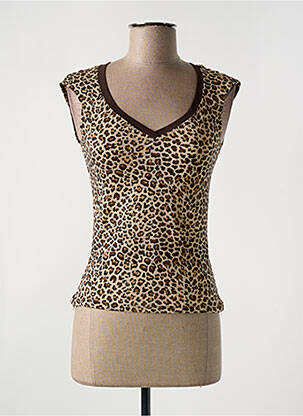 Top stretch manches courtes marron LE BOURGET femme
