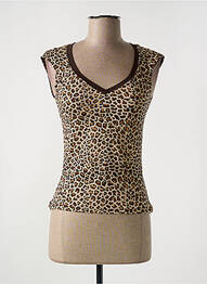 Top stretch manches courtes marron LE BOURGET femme
