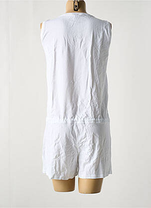 Combishort tissage popeline sans manche blanc LE BOURGET femme