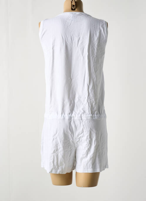 Combishort tissage popeline sans manche blanc LE BOURGET femme