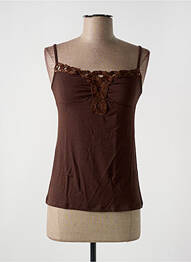 Top stretch sans manche marron LE BOURGET femme