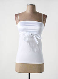 Top manches bretelles ajustables fines bretelles blanc LE BOURGET femme