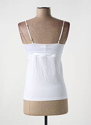 Top manches bretelles ajustables fines bretelles blanc LE BOURGET femme
