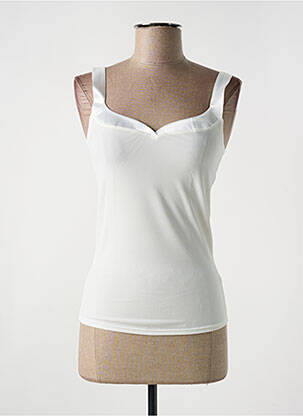 Top stretch sans manche blanc LE BOURGET femme