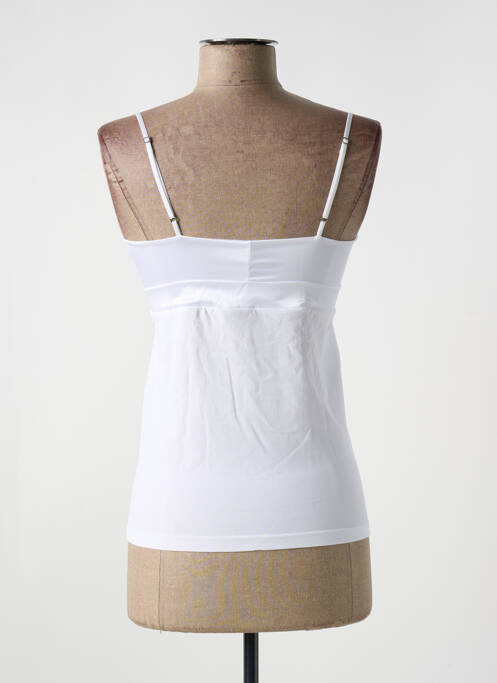 Top manches bretelles ajustables fines bretelles blanc LE BOURGET femme
