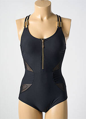 Maillot de bain 1 pièce stretch haut soutien-gorge moulé noir MIRADONNA femme