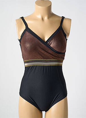 Maillot de bain 1 pièce stretch haut soutien-gorge moulé noir MIRADONNA femme
