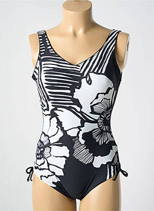 Maillot de bain 1 pièce imprimé fantaisie haut soutien-gorge moulé noir MIRADONNA femme