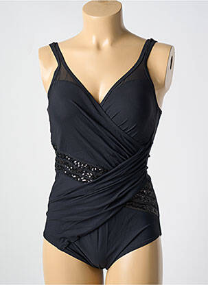 Maillot de bain 1 pièce stretch haut soutien-gorge moulé noir MIRADONNA femme