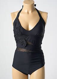 Maillot de bain 1 pièce stretch haut soutien-gorge moulé noir MIRADONNA femme