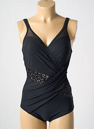 Maillot de bain 1 pièce stretch haut soutien-gorge moulé noir MIRADONNA femme