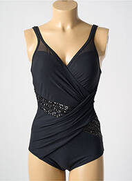 Maillot de bain 1 pièce stretch haut soutien-gorge moulé noir MIRADONNA femme